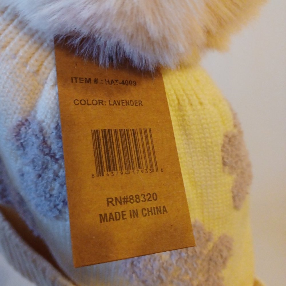 NWT C.C Lavender Flower Pom Hat - Picture 7 of 8